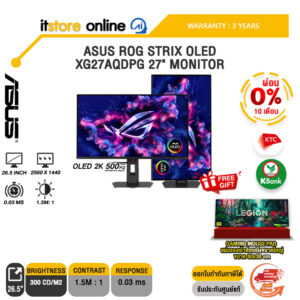[ผ่อน 0% 10 เดือน]ASUS ROG STRIX OLED XG27AQDPG 27" MONITOR (OLED 2K 500Hz)/ประกัน 3 Years/BY ITSTORE-ONLINE