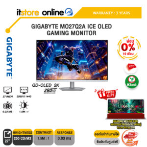 [ผ่อน 0% 10 เดือน]GIGABYTE MO27Q2A ICE OLED GAMING MONITOR (QD-OLED 2K 280Hz)/ประกัน 3 Years/BY ITSTORE-ONLINE