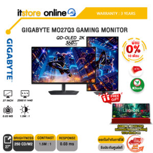 [ผ่อน 0% 10 เดือน]GIGABYTE MO27Q3 GAMING MONITOR (QD-OLED 2K 360Hz)/ประกัน 3 Years/BY ITSTORE-ONLINE