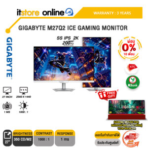 [ผ่อน 0% 10 เดือน]GIGABYTE M27Q2 ICE GAMING MONITOR (SS IPS 2K 200Hz)/ประกัน 3 Years/BY ITSTORE-ONLINE