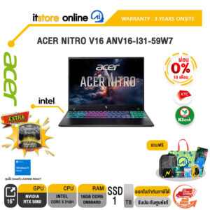 [ผ่อน 0% 10 เดือน]ACER NITRO V16 ANV16-I31-59W7 /CORE 5 210H/ประกัน 3 Years Onsite/BY ITSTORE-ONLINE