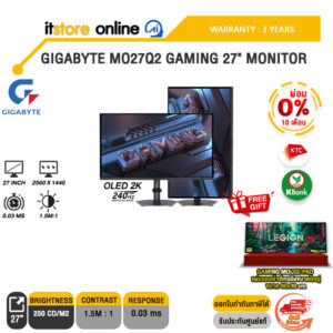 [ผ่อน 0% 10 เดือน]GIGABYTE MO27Q2 GAMING 27" MONITOR (OLED 2K 240Hz)/ประกัน 3 Years/BY ITSTORE-ONLINE