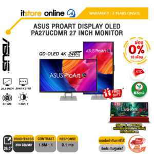 [ผ่อน 0% 10 เดือน]ASUS PROART DISPLAY OLED PA27UCDMR 27 INCH MONITOR (QD-OLED 4K 240Hz)/ประกัน 3 Years Onsite/BY ITSTORE-ONLINE