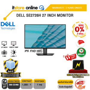[ผ่อน 0% 3 เดือน]DELL SE2726H 27 INCH MONITOR (IPS FHD 144Hz)/ประกัน 3 Years Onsite/BY ITSTORE-ONLINE