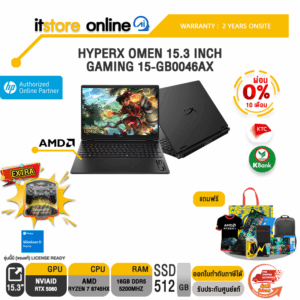 [ผ่อน 0% 10 เดือน]HYPERX OMEN 15.3 INCH GAMING 15-GB0046AX /Ryzen 7 8745HX/ประกัน 2 Years Onsite/BY ITSTORE-ONLINE