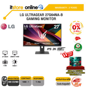 [ผ่อน 0% 10 เดือน]LG ULTRAGEAR 27G64NA-B GAMING MONITOR (IPS 2K 300Hz)/ประกัน 3 Years/BY ITSTORE-ONLINE