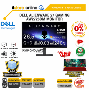 [ผ่อน 0% 10 เดือน]DELL ALIENWARE 27 GAMING AW2726DM MONITOR (OLED QHD 240Hz)/ประกัน 3 Years Onsite/BY ITSTORE-ONLINE