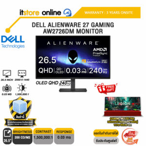 DELL ALIENWARE 27 GAMING AW2726DM MONITOR (OLED QHD 240Hz)/ประกัน 3 Years Onsite/BY ITSTORE-ONLINE