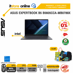 [ผ่อน 0% 10 เดือน]ASUS EXPERTBOOK B1 B1503CVA-S79219WS /Ultra 5 225H/ประกัน 3 Years Onsite +  1 Year Perfect warranty/BY ITSTORE-ONLINE
