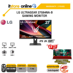 LG ULTRAGEAR 27G64NA-B GAMING MONITOR (IPS 2K 300Hz)/ประกัน 3 Years/BY ITSTORE-ONLINE