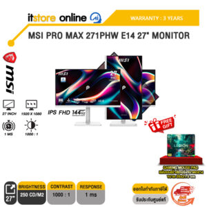 MSI PRO MAX 271PHW E14 27" MONITOR (IPS FHD 144Hz)/ประกัน 3 Years/BY ITSTORE-ONLINE