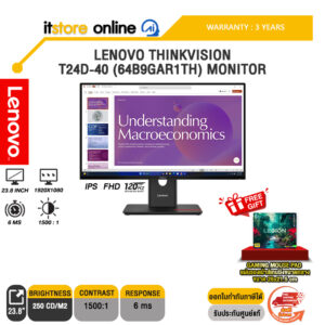 LENOVO THINKVISION T24D-40 (64B9GAR1TH) MONITOR (IPS FHD 120Hz)/ประกัน 3 Years/BY ITSTORE-ONLINE