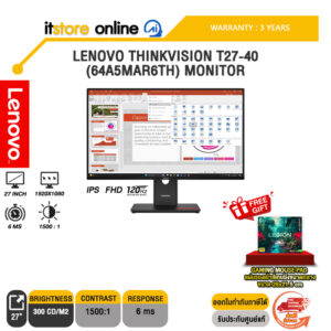 LENOVO THINKVISION T27-40 (64A5MAR6TH) MONITOR (IPS FHD 120Hz)/ประกัน 3 Years/BY ITSTORE-ONLINE