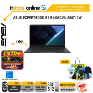 ASUS EXPERTBOOK B1 B1403CVA-S68711W /Core 7 150U/ประกัน 3 Years Onsite + 1 Year Perfect Warranty/BY ITSTORE-ONLINE