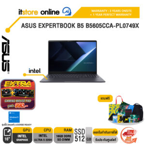 ASUS EXPERTBOOK B5 B5605CCA-PL0749X /Ultra 5 225H/ประกัน 3 Years Onsite + 1 Year Perfect warranty/BY ITSTORE-ONLINE