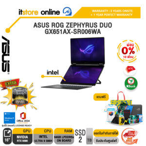 [ผ่อน 0% 10 เดือน]ASUS ROG ZEPHYRUS DUO GX651AX-SR006WA /Ultra 9 386H/ประกัน 3 Years Onsite + 1 Year Perfect warranty/BY ITSTORE-ONLINE
