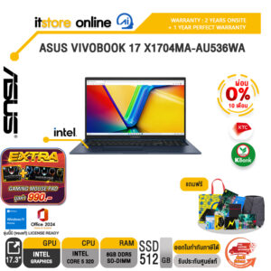 [ผ่อน 0% 10 เดือน]ASUS VIVOBOOK 17 X1704MA-AU536WA /Core 5 320/ประกัน 2 Years Onsite + 1 Year Perfect warranty/BY ITSTORE-ONLINE