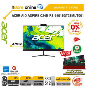 [ผ่อน 0% 10 เดือน]ACER AIO ASPIRE C24B-R3-54016GT23MI/T001 /Ryzen 3 5400U/ประกัน 3 Years/BY ITSTORE-ONLINE
