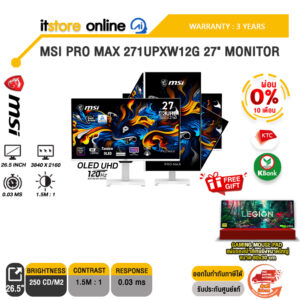 [ผ่อน 0% 10 เดือน]MSI PRO MAX 271UPXW12G 27" MONITOR (OLED UHD 120Hz)/ประกัน 3 Years/BY ITSTORE-ONLINE