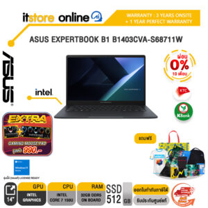 [ผ่อน 0% 10 เดือน]ASUS EXPERTBOOK B1 B1403CVA-S68711W /Core 7 150U/ประกัน 3 Years Onsite + 1 Year Perfect Warranty/BY ITSTORE-ONLINE