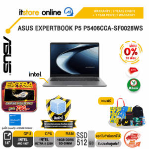 [ผ่อน 0% 10 เดือน]ASUS EXPERTBOOK P5 P5406CCA-SF0028WS /Ultra 7 255H/ประกัน 3 Years Onsite + 1 Year Perfect warranty/BY ITSTORE-ONLINE