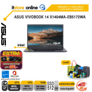 ASUS VIVOBOOK 14 X1404MA-EB5172WA /Core 5 315/ประกัน 2 Years Onsite + 1Y Perfect warranty/BY ITSTORE ONLINE