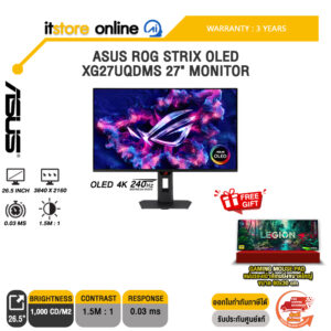 ASUS ROG STRIX OLED XG27UQDMS 27" MONITOR (OLED 4K 240Hz)/ประกัน 3 Years/BY ITSTORE-ONLINE