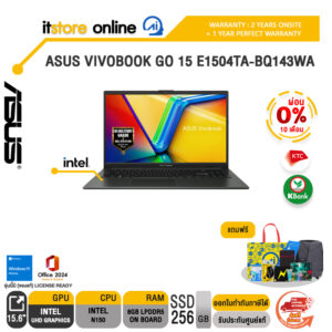 [ผ่อน 0% 10 เดือน]ASUS VIVOBOOK GO 15 E1504TA-BQ143WA /Intel N150 /ประกัน 2 Years Onsite Service + 1Y Perfect warranty/BY ITSTORE ONLINE