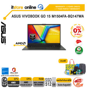 [ผ่อน 0% 10 เดือน] ASUS VIVOBOOK GO 15 M1504FA-BQ147WA /Athlon Silver 10/ประกัน 2 Years Onsite + 1Y Perfect warranty/BY ITSTORE ONLINE