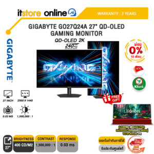 [ผ่อน 0% 10 เดือน]GIGABYTE GO27Q24A 27" QD-OLED GAMING MONITOR (QD-OLED 2K 240Hz)/ประกัน 3 Years/BY ITSTORE-ONLINE