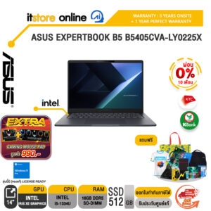 [ผ่อน 0% 10 เดือน]ASUS EXPERTBOOK B5 B5405CVA-LY0225X /i5-1334U/ประกัน 3 Years Onsite + 1 Year Perfect warranty/BY ITSTORE-ONLINE
