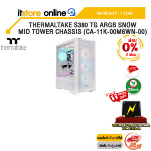 [ผ่อน 0% 3 เดือน]THERMALTAKE S380 TG ARGB SNOW MID TOWER CHASSIS (CA-11K-00M6WN-00) /ประกัน 1 Year/BY ITSTORE-ONLINE