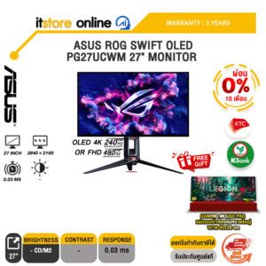 [ผ่อน 0% 10 เดือน]ASUS ROG SWIFT OLED PG27UCWM 27" MONITOR (OLED 4K 240Hz)/ประกัน 3 Years/BY ITSTORE-ONLINE