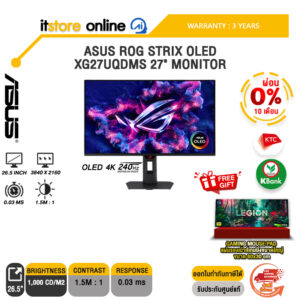 [ผ่อน 0% 10 เดือน]ASUS ROG STRIX OLED XG27UQDMS 27" MONITOR (OLED 4K 240Hz)/ประกัน 3 Years/BY ITSTORE-ONLINE
