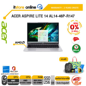[ผ่อน 0% 10 เดือน]ACER ASPIRE LITE 14 AL14-46P-R147 /Ryzen 3 5400U/ประกัน 2 Years Onsite/BY ITSTORE-ONLINE