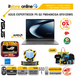 [ผ่อน 0% 10 เดือน]ASUS EXPERTBOOK P5 G2 PM5406CGA-SF0125WS /Ryzen AI 7 445/ประกัน 3 Years Onsite + 1Y Perfect warranty/BY ITSTORE-ONLINE