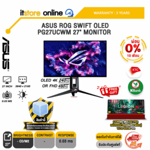 [ผ่อน 0% 10 เดือน]ASUS ROG SWIFT OLED PG27UCWM 27" MONITOR (OLED 4K 240Hz)/ประกัน 3 Years/BY ITSTORE-ONLINE