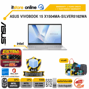 ASUS VIVOBOOK 15 X1504MA-SILVER5162WA /Core 5 315/ประกัน 3 Years Onsite + 1 Year Perfect warranty/BY ITSTORE-ONLINE