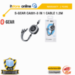 S-GEAR CA001-3 IN 1 CABLE 1.2M/ประกัน 2 Years /BY ITSTORE ONLINE