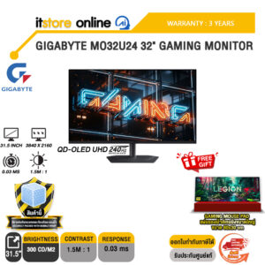 GIGABYTE MO32U24 32" GAMING MONITOR (QD-OLED UHD/240Hz) /ประกัน 3 Years/BY ITSTORE ONLINE