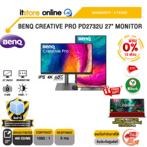 [ผ่อน 0% 10 เดือน]BENQ CREATIVE PRO PD2732U 27" MONITOR (IPS 4K 60Hz)/ประกัน 3 Years/BY ITSTORE-ONLINE