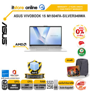 [ผ่อน 0% 10 เดือน]ASUS VIVOBOOK 15 M1504FA-SILVER349WA /Ryzen 3 30/ประกัน 2 Years Onsite + 1 Year Perfect warranty/BY ITSTORE-ONLINE