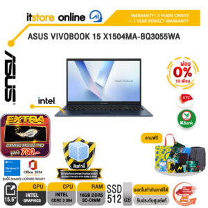 [ผ่อน 0% 10 เดือน]ASUS VIVOBOOK 15 X1504MA-BQ3055WA /Core 3 304/ประกัน 2 Years Onsite + 1 Year Perfect warranty/BY ITSTORE-ONLINE