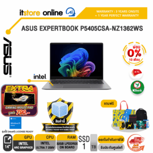 [ผ่อน 0% 10 เดือน]ASUS EXPERTBOOK P5405CSA-NZ1362WS /Ultra 7 258V/ประกัน 3 Years Onsite + 1 Year Perfect warranty/BY ITSTORE-ONLINE