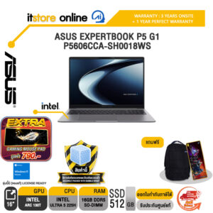 ASUS EXPERTBOOK P5 G1 P5606CCA-SH0018WS /Ultra 5 225H/ประกัน 3 Years Onsite + 1 YW/BY ITSTORE-ONLINE