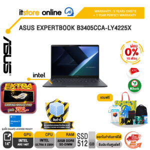 [ผ่อน 0% 10 เดือน]ASUS EXPERTBOOK B3405CCA-LY4225X /Ultra 5 235H/ประกัน 5 Years Onsite + 1 Year Perfect warranty/BY ITSTORE-ONLINE