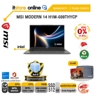 [ผ่อน 0% 10 เดือน]MSI MODERN 14 H1M-039THYCP /Core 3 p100U/ประกัน 3 Years Onsite/BY ITSTORE-ONLINE