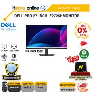 [ผ่อน 0% 3 เดือน]DELL PRO 27 INCH  E2726H MONITOR (IPS FHD 100Hz)/ประกัน 3 Years/BY ITSTORE-ONLINE