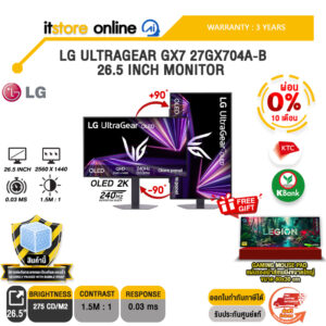 [ผ่อน 0% 10 เดือน] LG ULTRAGEAR GX7 27GX704A-B 26.5 INCH MONITOR (OLED 2K /240Hz) /ประกัน 3 Years/BY ITSTORE ONLINE