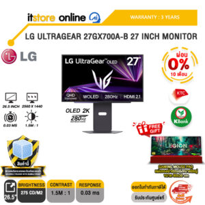 [ผ่อน 0% 10 เดือน] LG ULTRAGEAR 27GX700A-B 27 INCH MONITOR (OLED 2K /280Hz) /ประกัน 3 Years/BY ITSTORE ONLINE